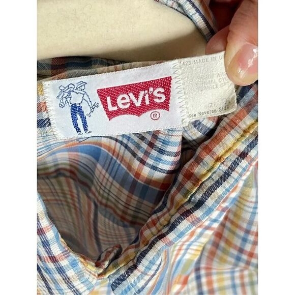 Levi's Plaid Button Up Shirt Men's Small VTG Western Long Horn 423 Made in USA S - Picture 7 of 9